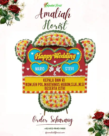 Papan Bunga Pernikahan Tebak Bunuk